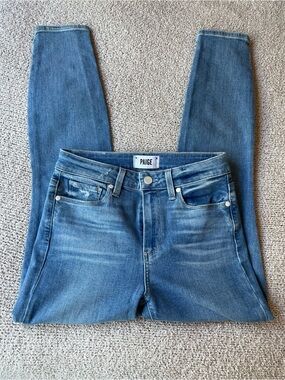 PAIGE Denim Mid-Blue High-Rise Hoxton Crop Skinny Jeans EUC - size 26